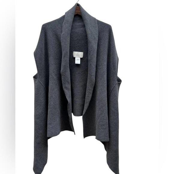 BROCHU WALKER Sorin Merino Wool Blend Wrap Vest In Shale Melange Size P/S - Picture 8 of 8